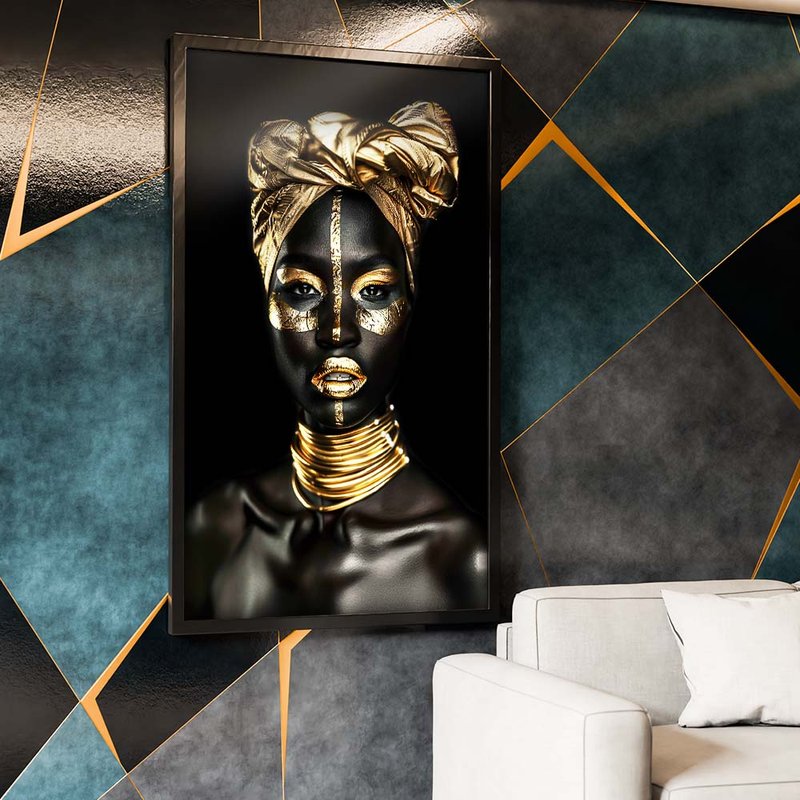 African Woman in Gold V1611 Canvas