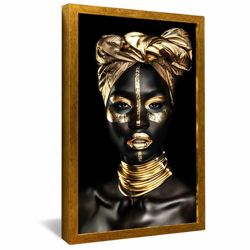 African Woman in Gold V1611 Canvas