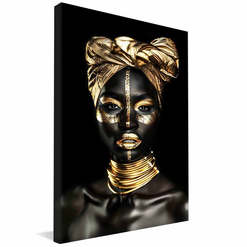 African Woman in Gold V1611 Canvas