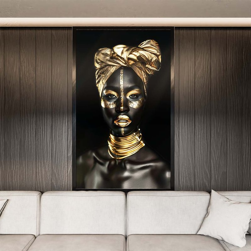 African Woman in Gold V1611 Canvas