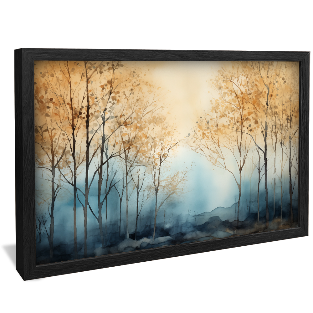 Aquarelle Painting of Golden Trees V924 Canvas