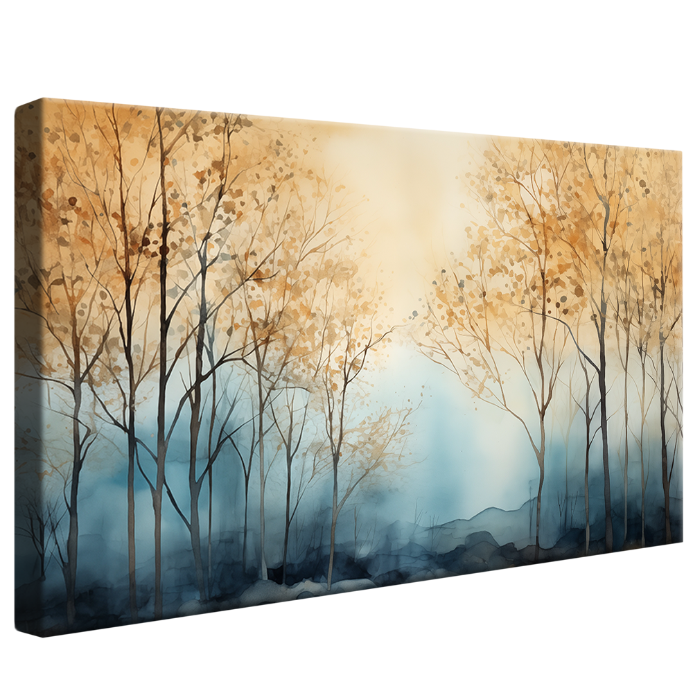 Aquarelle Painting of Golden Trees V924 Canvas