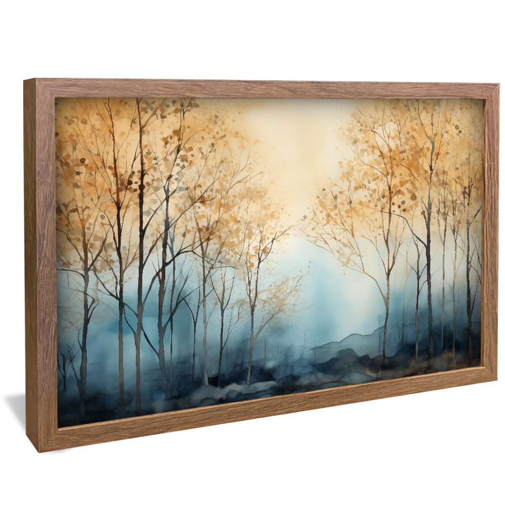 Aquarelle Painting of Golden Trees V924 Canvas