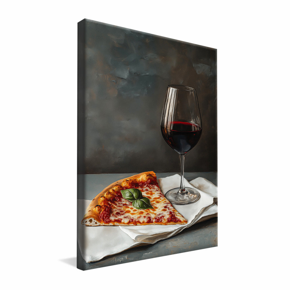 Pizza and Wine V2497 Canvas