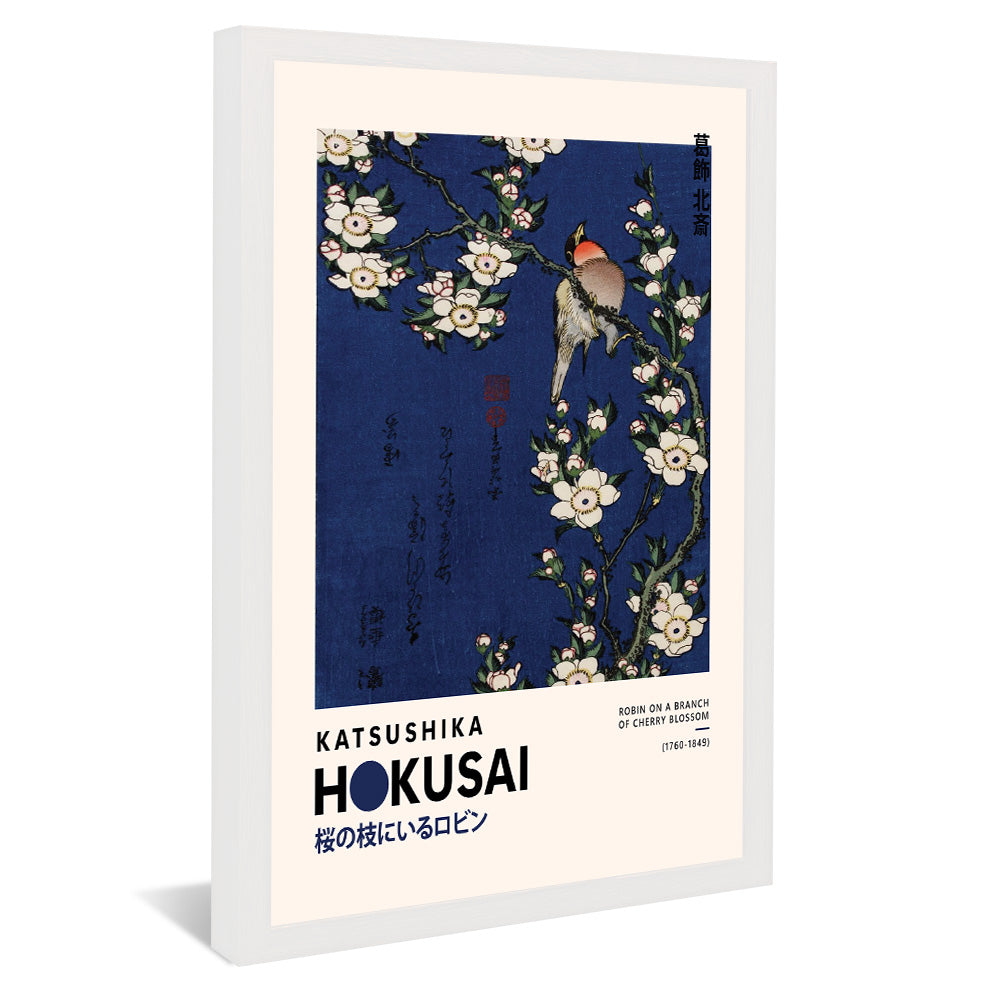 Katsushika Hokusai Robin On A Branch Of Cherry Blossom V2394 Canvas