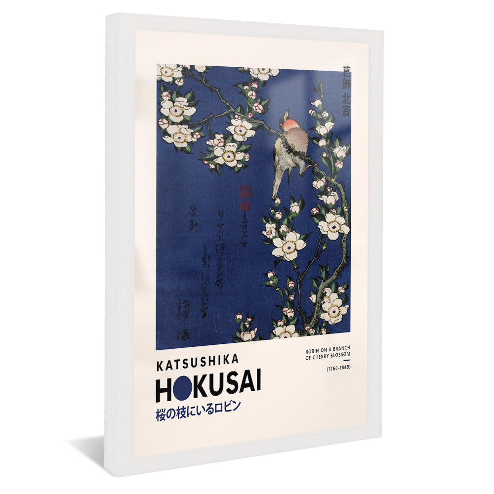 Katsushika Hokusai Robin On A Branch Of Cherry Blossom V2394 Canvas