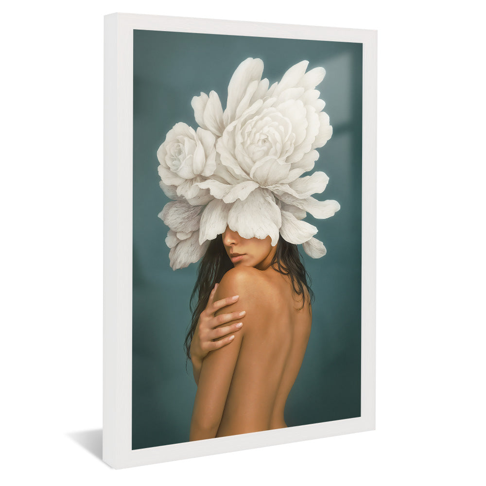 Woman and White Flowers V2461 Canvas
