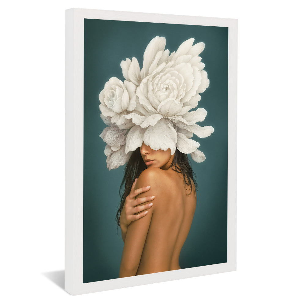 Woman and White Flowers V2461 Canvas