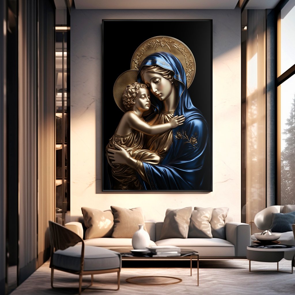 Baby Jesus and Virgin Mary v777 Canvas