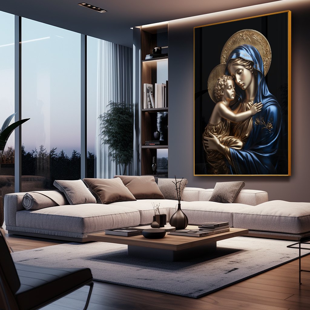 Baby Jesus and Virgin Mary v777 Canvas