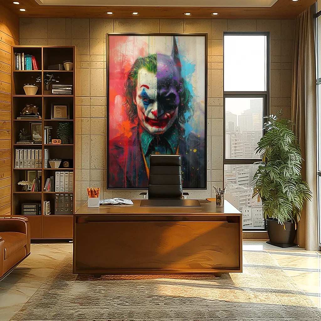 Batman and Joker Street Art Canvas V1326