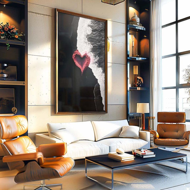 Beach and Heart V1823 Canvas