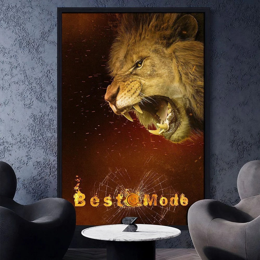 Beast Mode Lion Canvas