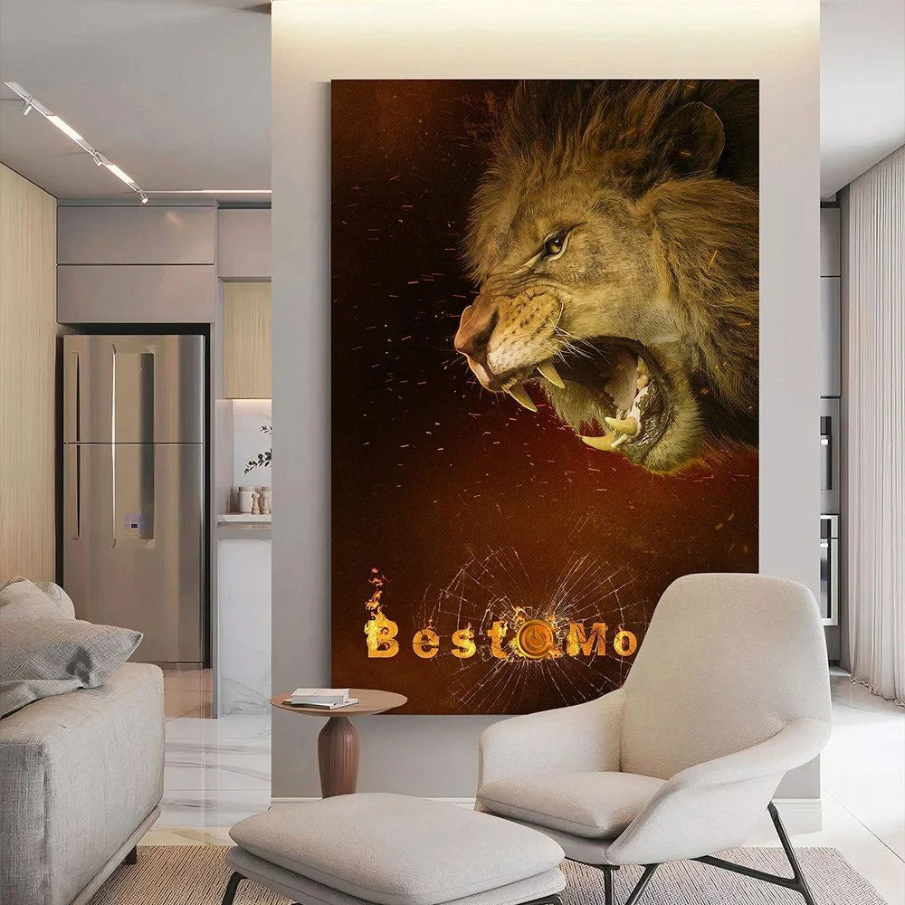 Beast Mode Lion Canvas