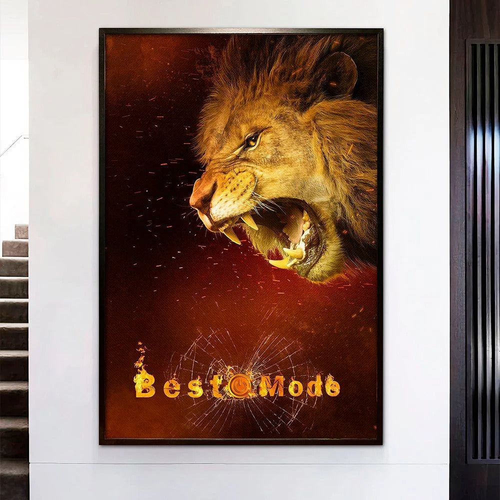 Beast Mode Lion Canvas