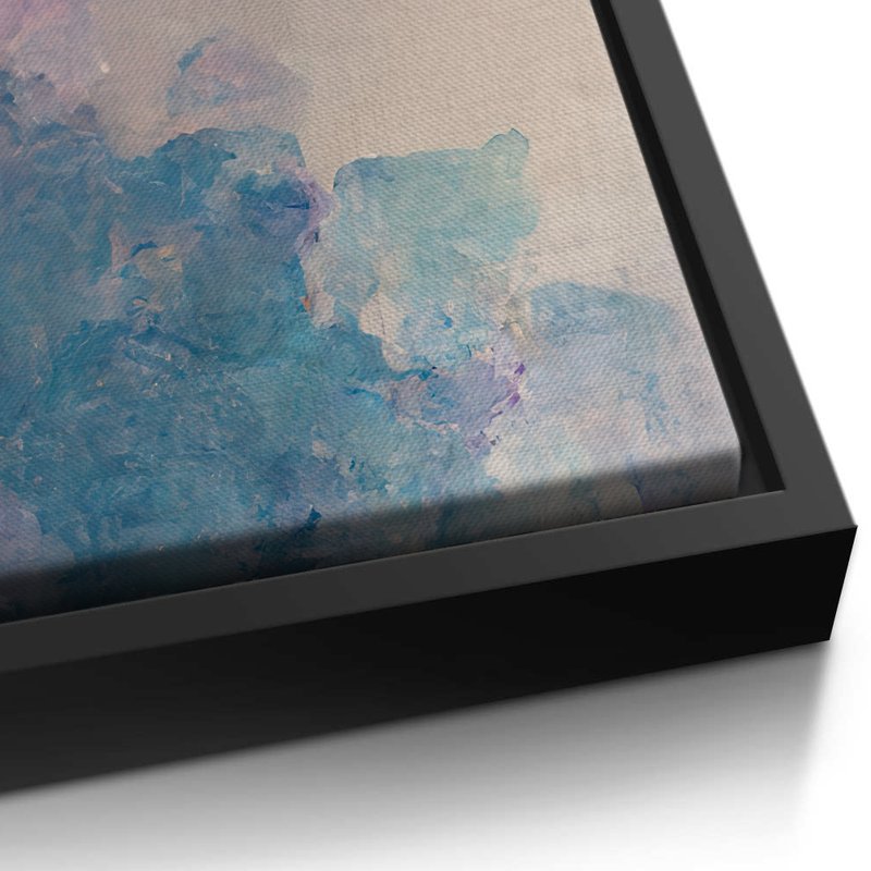 Beautiful Abstract Trio Blue Flower Canvas