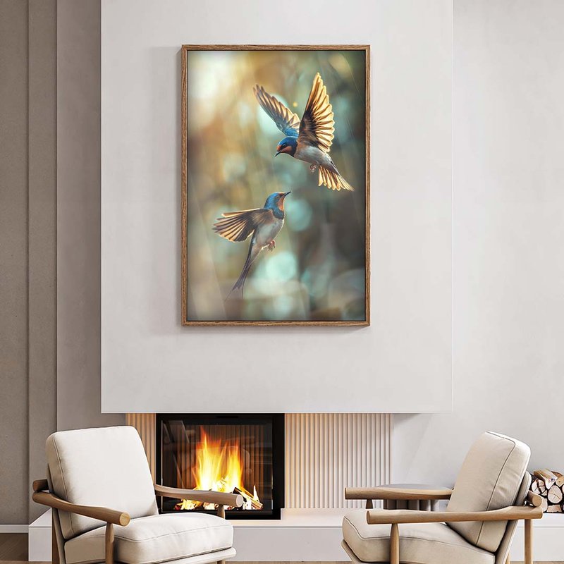 Bird Couple Flying V1777 Canvas
