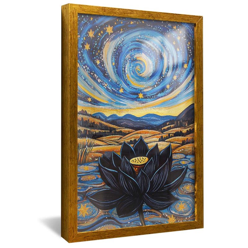 Black Lotus Flower V2027 Canvas