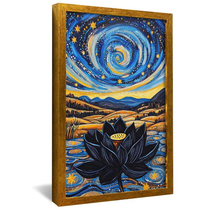 Black Lotus Flower V2027 Canvas