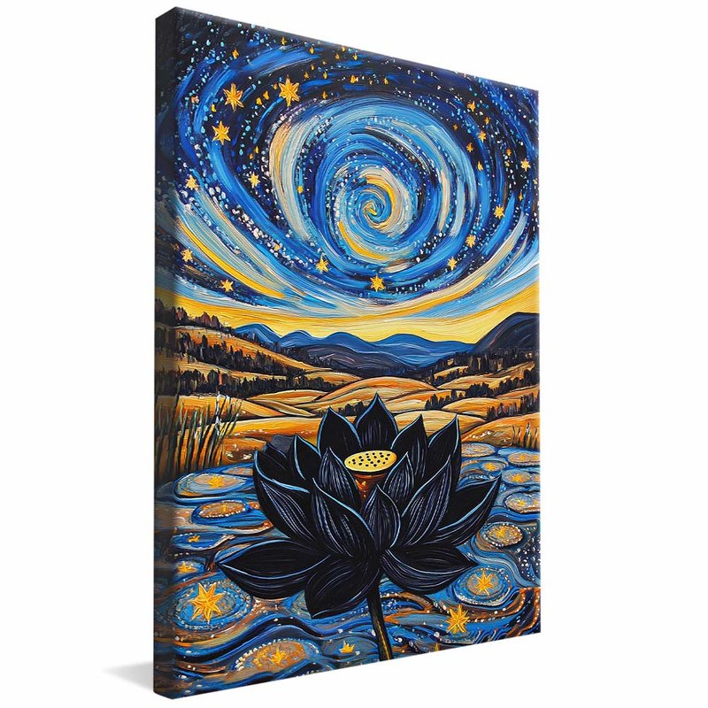 Black Lotus Flower V2027 Canvas