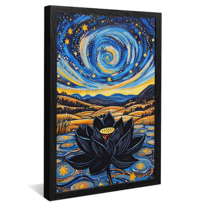 Black Lotus Flower V2027 Canvas