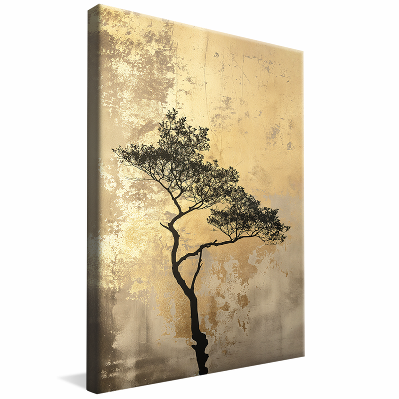 Black Tree Gold Background V1170 Canvas