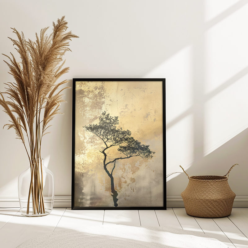 Black Tree Gold Background V1170 Canvas