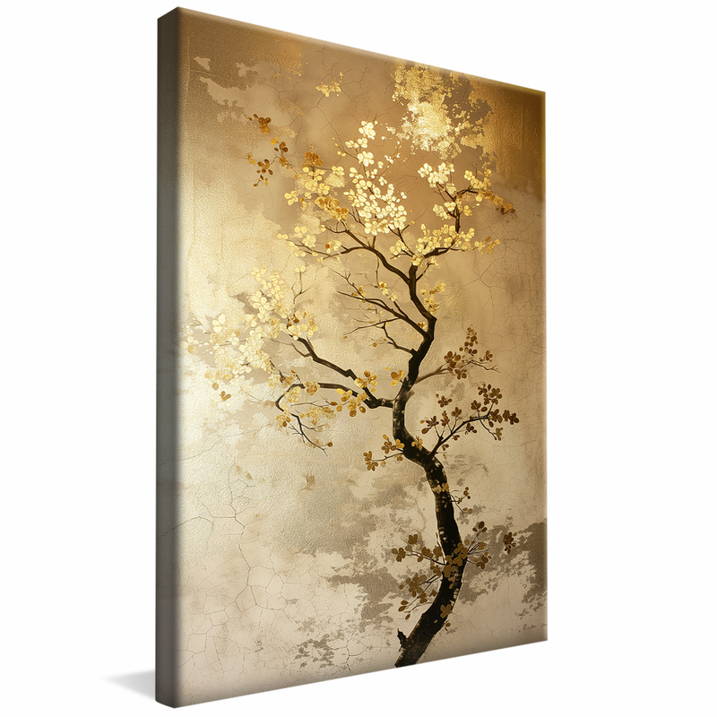 Black Tree and Gold Leaves V1168 Canvas