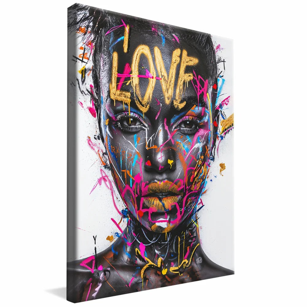 Black Woman Street Art Canvas V1320