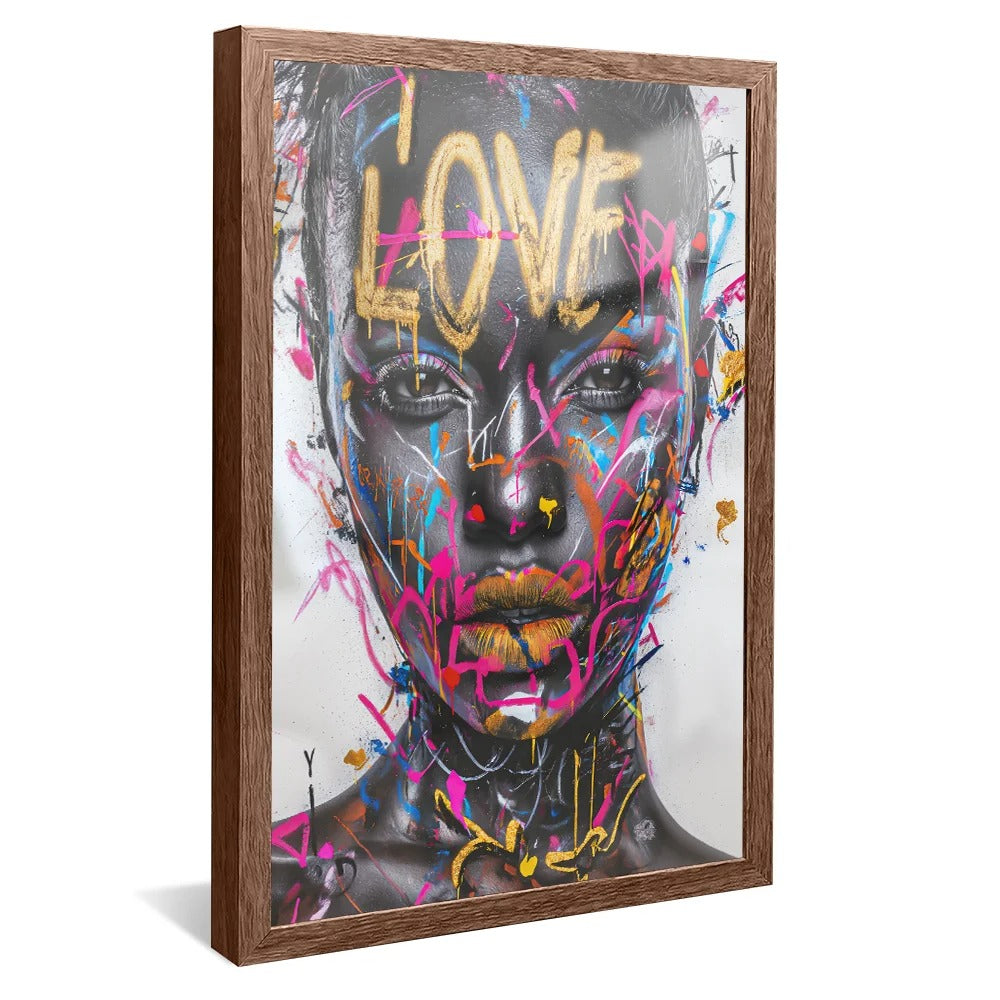 Black Woman Street Art Canvas V1320