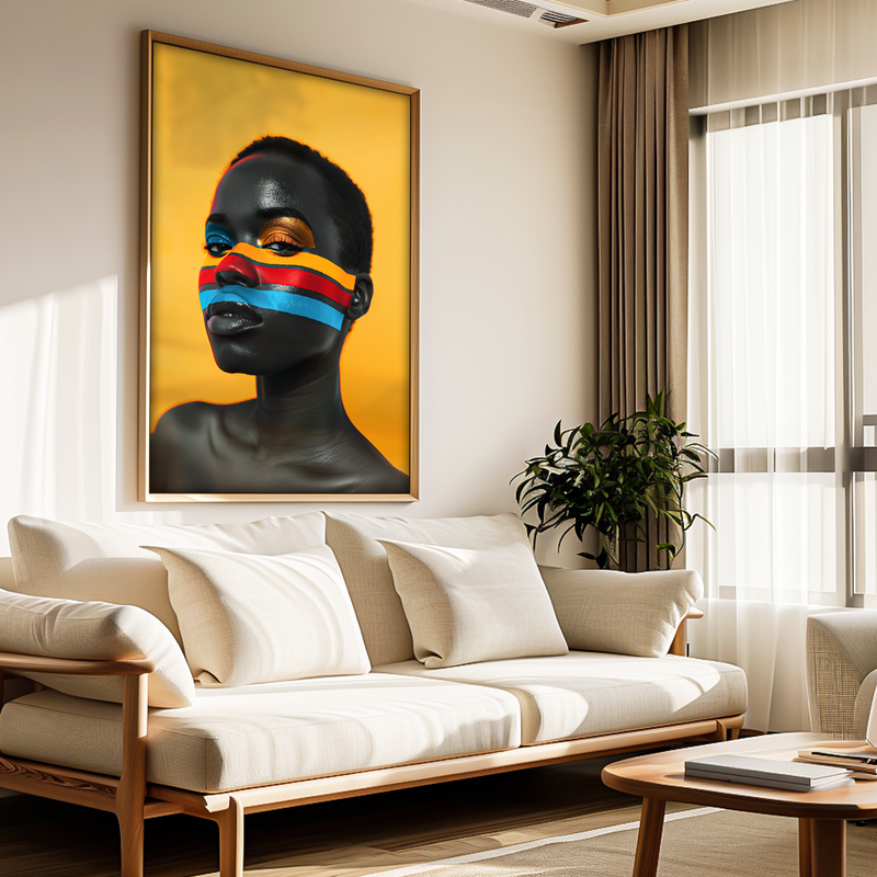 Black Woman and Colors V1586 Canvas