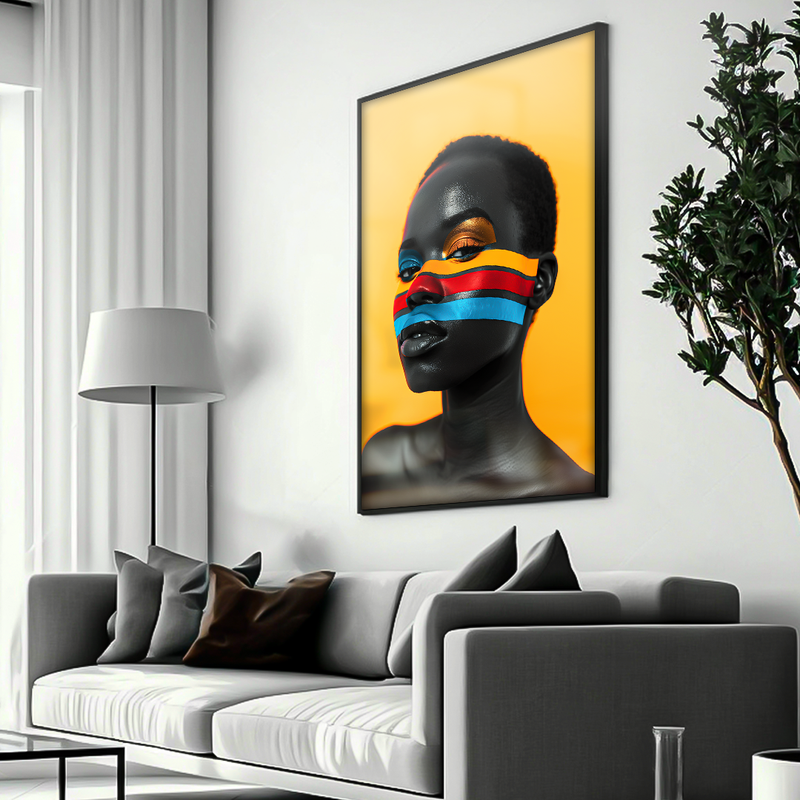 Black Woman and Colors V1586 Canvas