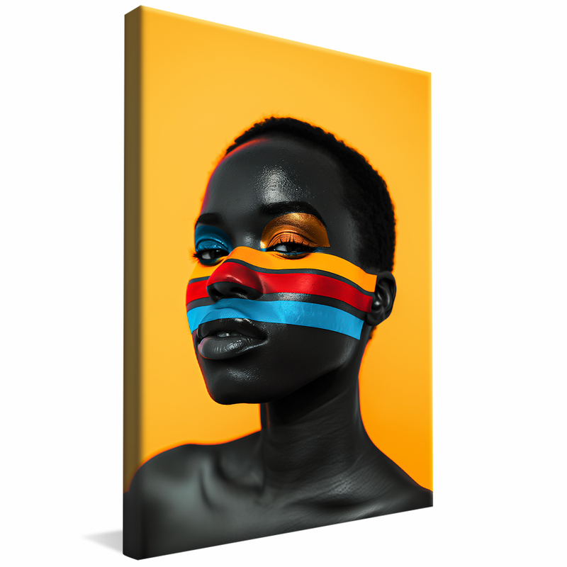 Black Woman and Colors V1586 Canvas