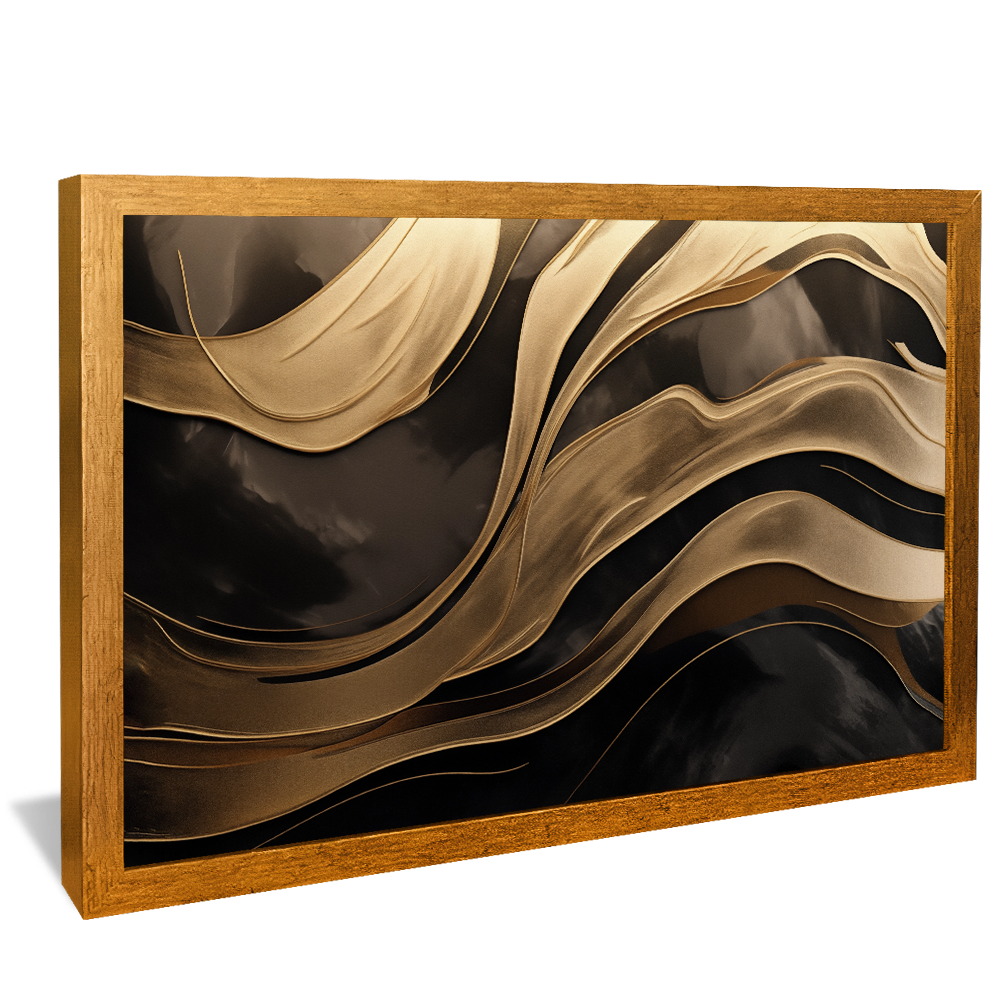 Black and Gold Brushstrokes V813 Canvas