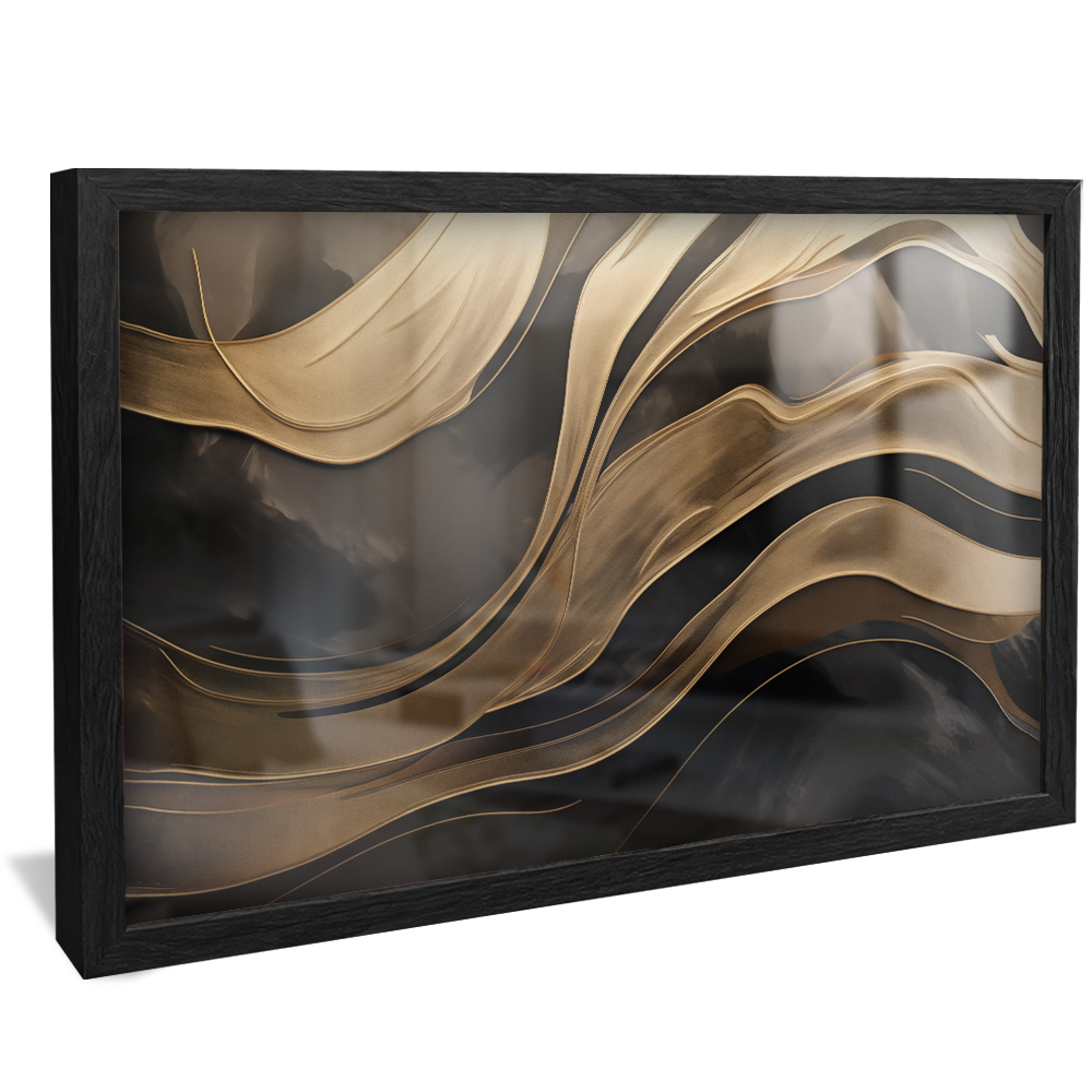 Black and Gold Brushstrokes V813 Canvas