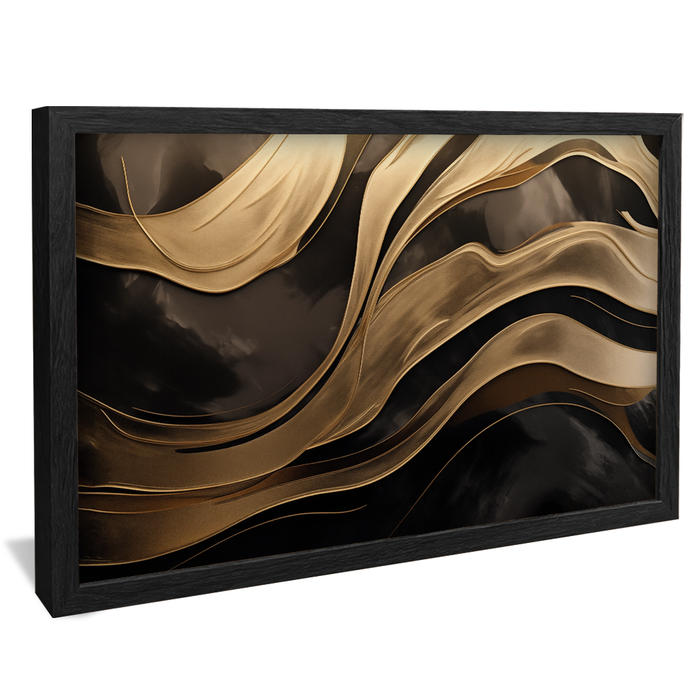 Black and Gold Brushstrokes V813 Canvas