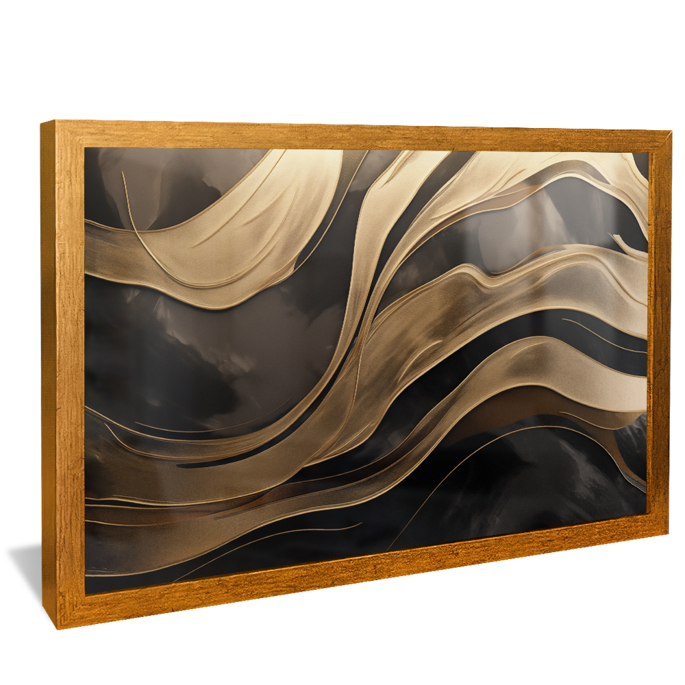 Black and Gold Brushstrokes V813 Canvas