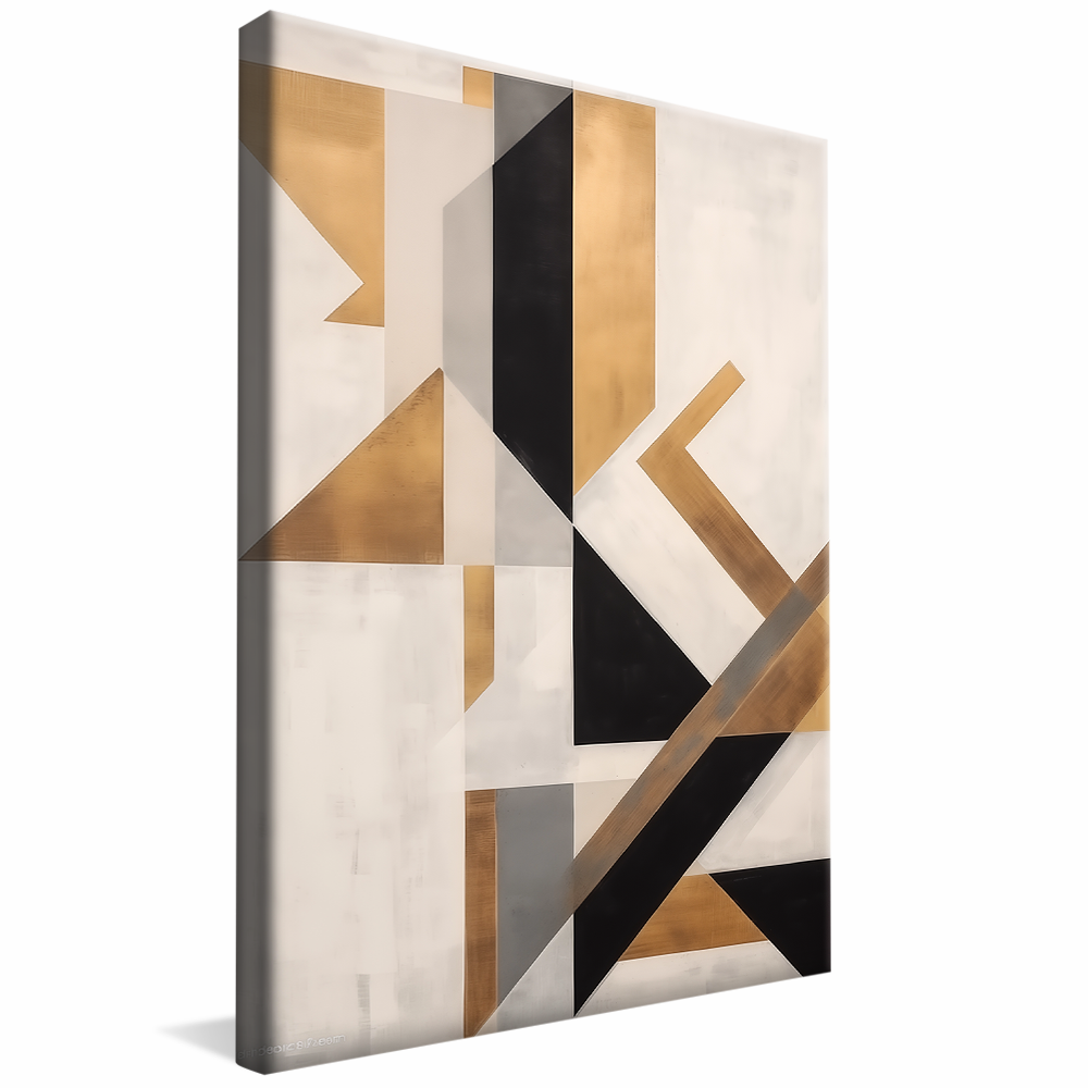 Black and Gold Pattern Mosaic Canvas V1010