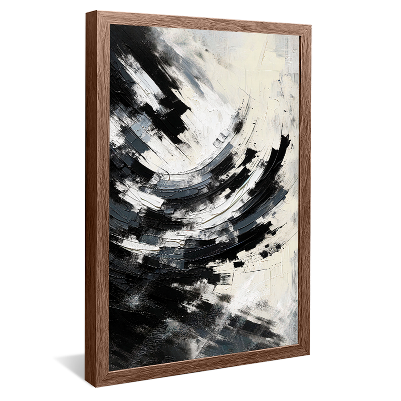 Black and White Brushstrokes V1122 Canvas