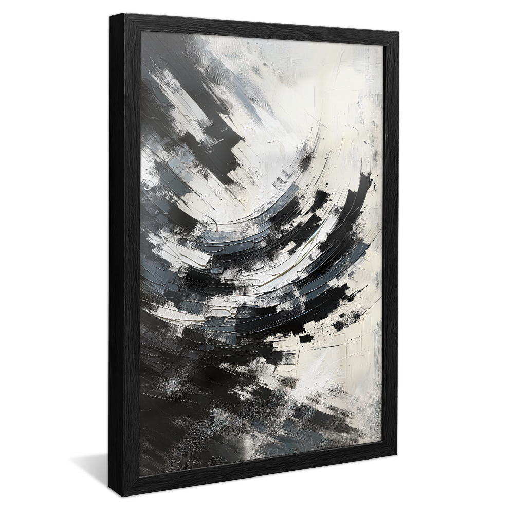 Black and White Brushstrokes V1122 Canvas