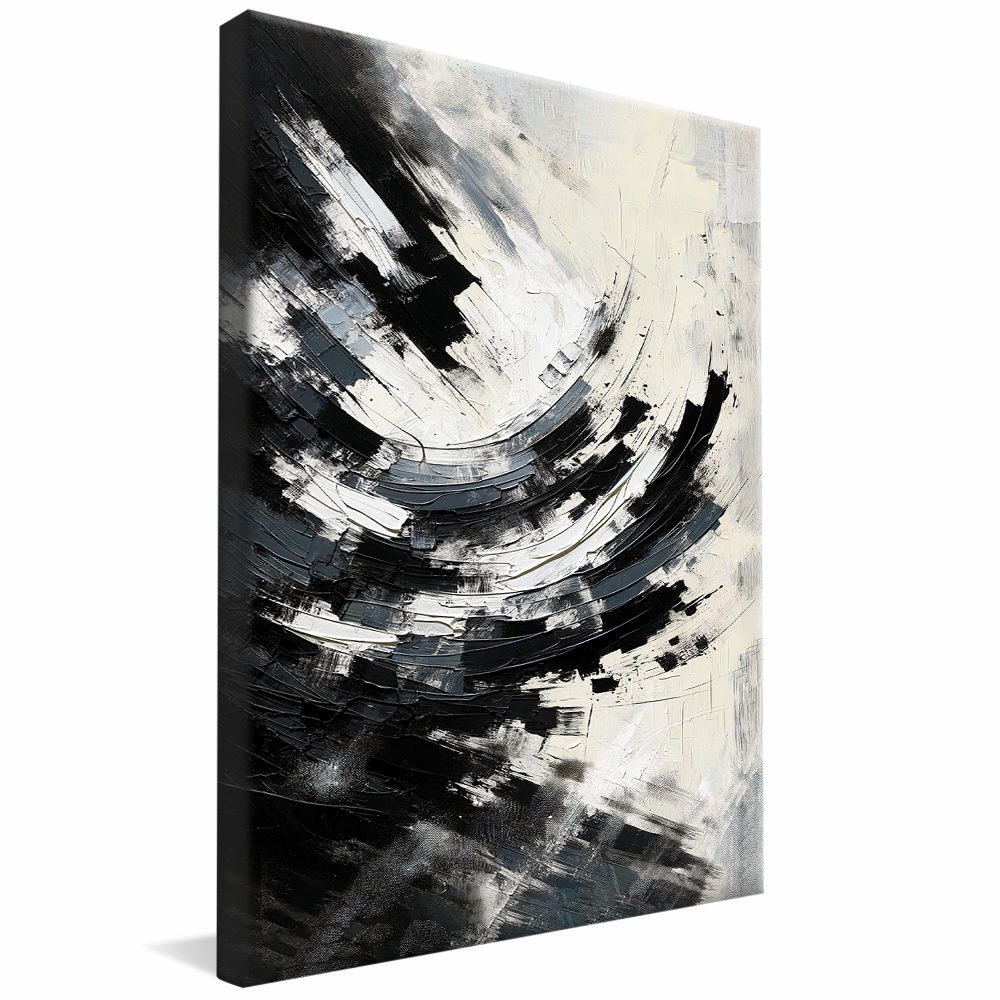 Black and White Brushstrokes V1122 Canvas