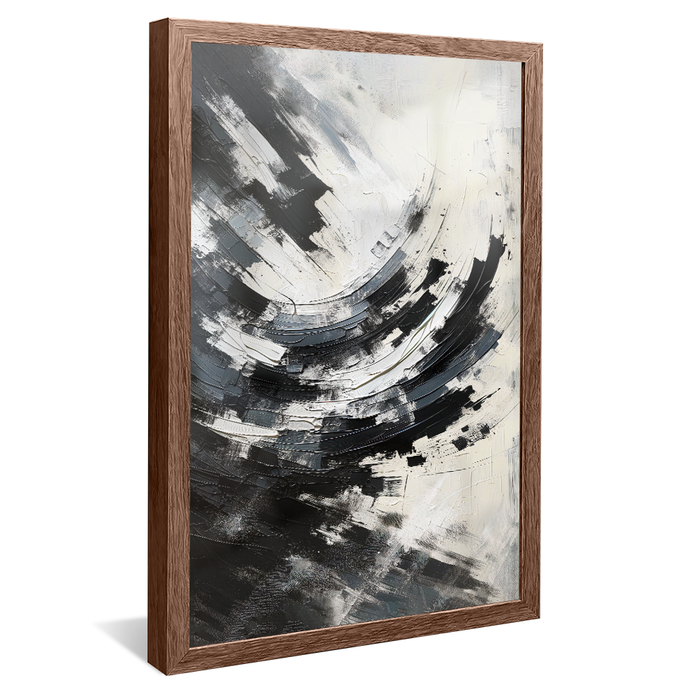 Black and White Brushstrokes V1122 Canvas