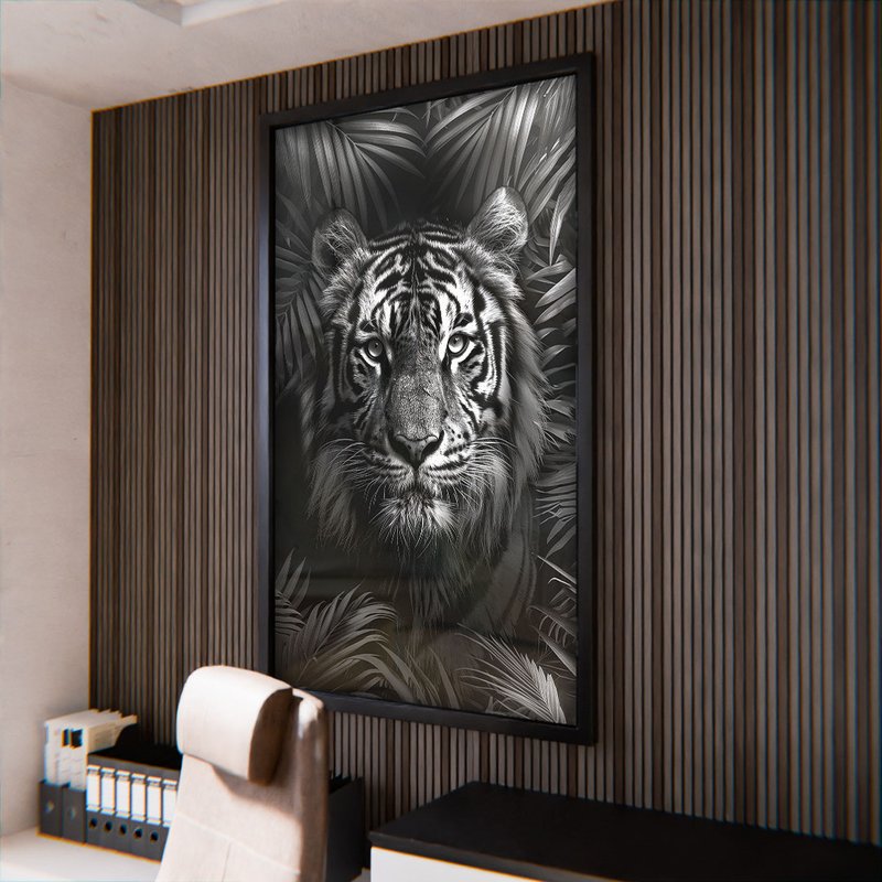 Black and White Jungle Tiger V1981 Canvas