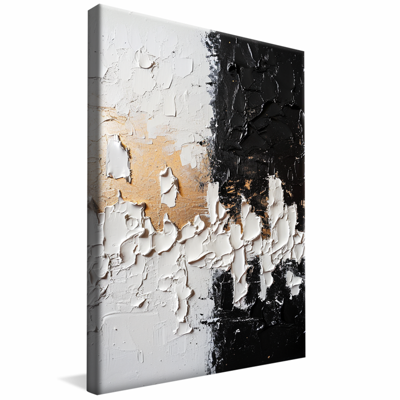 Black and White Torn V1099 Canvas