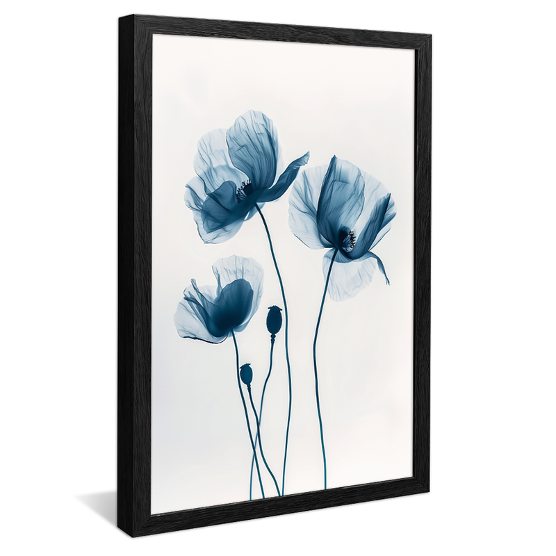 Blue Floral Minimalist V1482 Canvas