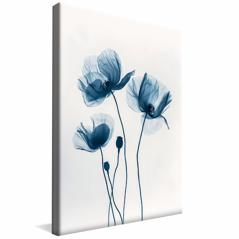 Blue Floral Minimalist V1482 Canvas