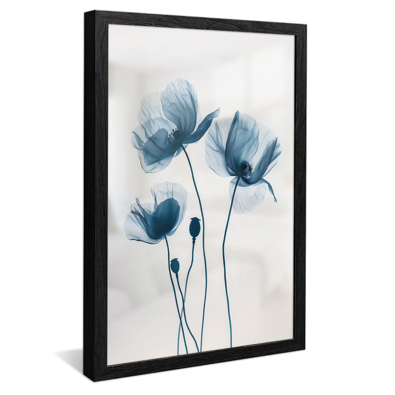 Blue Floral Minimalist V1482 Canvas