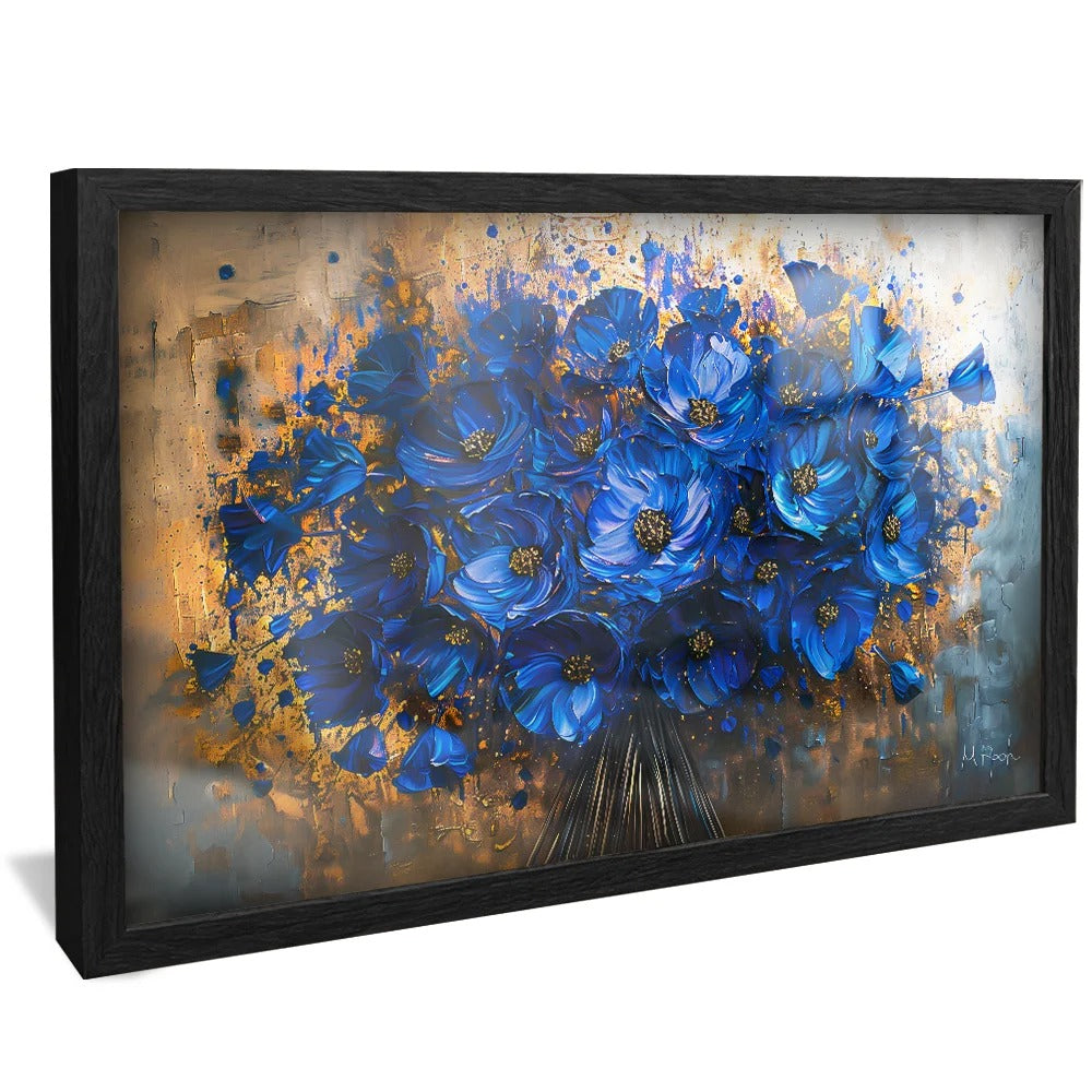 Blue Flower Bouquet Painting Decorative Canvas V1291