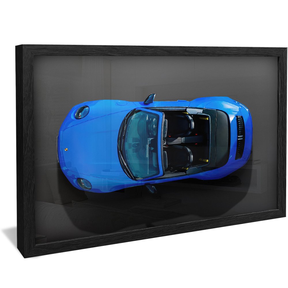 Blue Porsche Cabriolet Black Interior Canvas