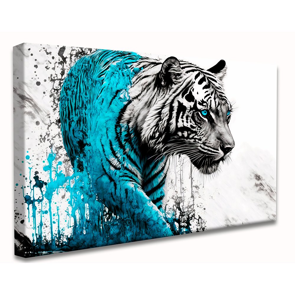 Blue Tiger Abstract 2 Canvas